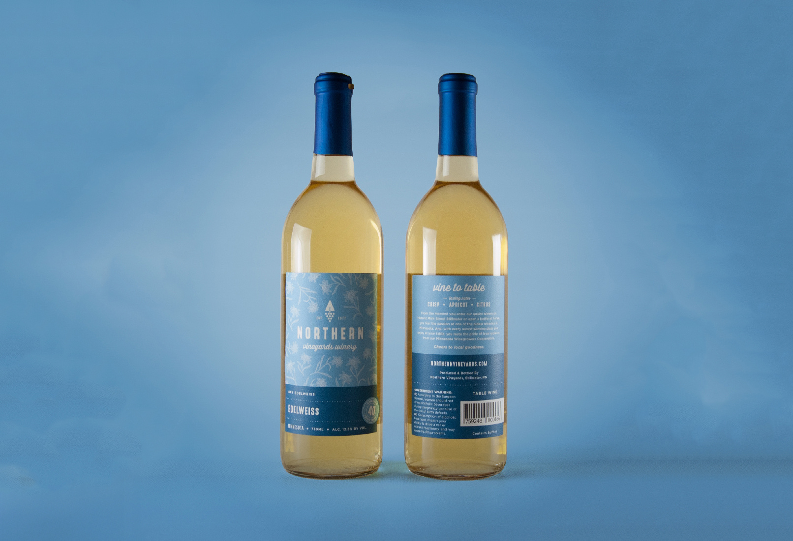 Northern Vineyards Winery alcohol packaging branding floral graphic design minnesota packaging vineyards wildflowers wine bottle winery