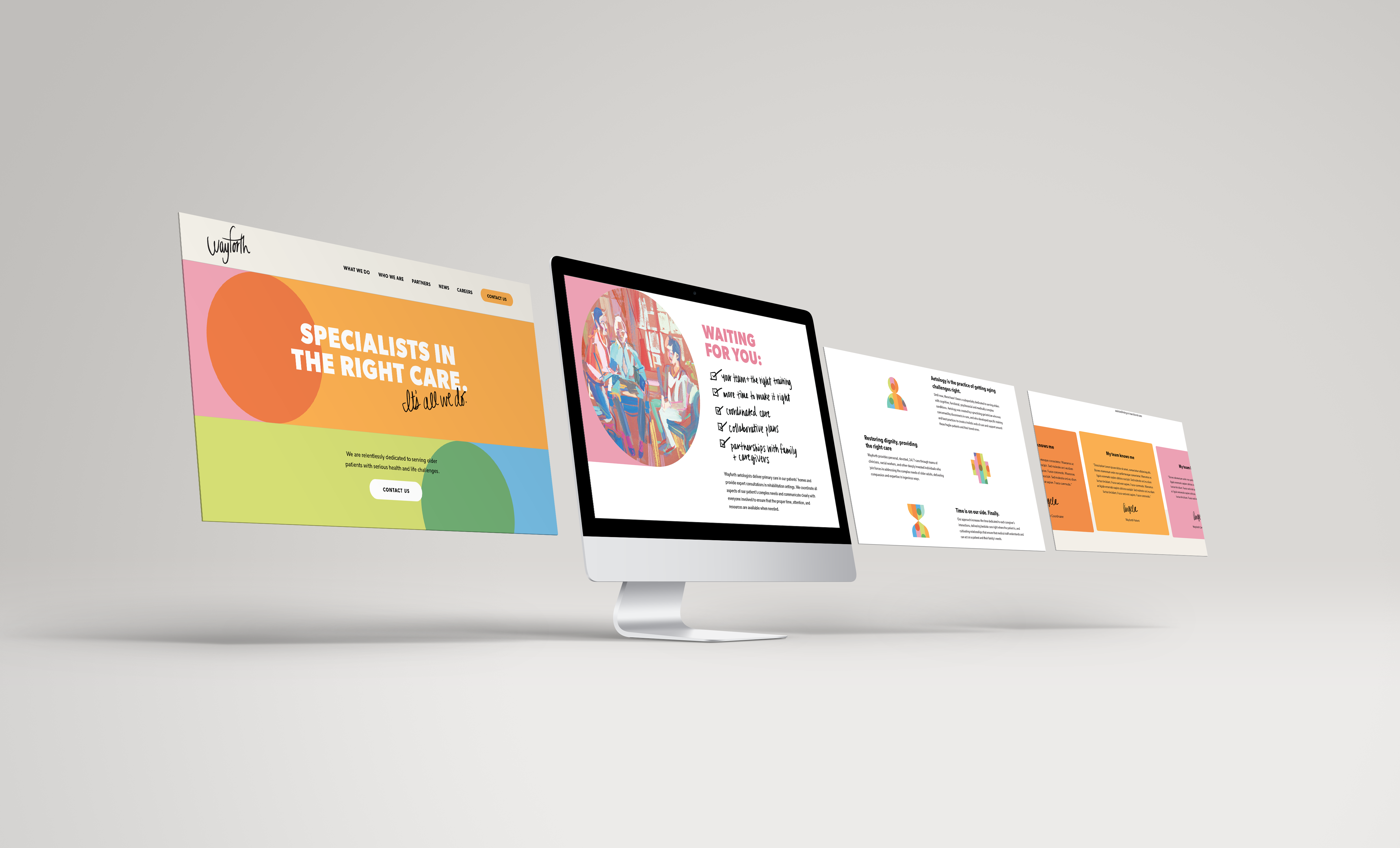 Wayforth branding graphic design heathcare illustration pattern print materials web design