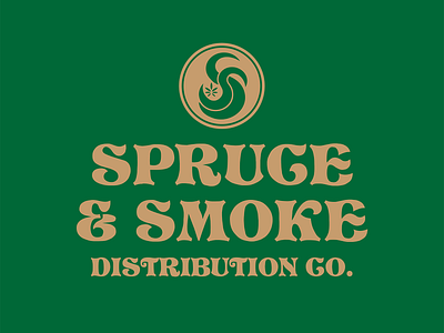 Spruce & Smoke Logo badge branding cannabis design distribution graphic design identity illustration logo mark
