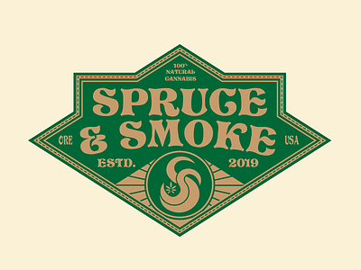Spruce & Smoke Badge badge branding cannabis design graphic design identity illustration logo mark smoke