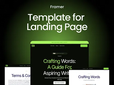 Framer — Landing Page Template for Your E-book ebook landing page template ui