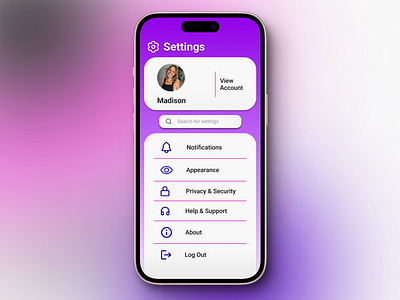 Settings Page design design challenge settings ui ux