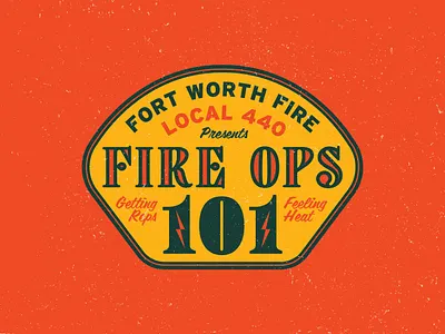 Fire Ops 101 brand and identity design firefighter logo logo design orange yellow