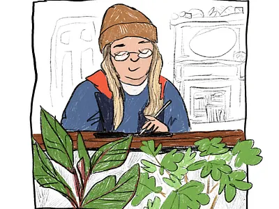 Self Portrait, February 2024 desk digital gpoy illustration self portrait sketchy