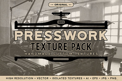 Presswork Texture Pack Textures distressed distressed texture editable files eps grunge texture handmade illustrator imperfections presswork texture pack textures print print texture rough texture subtle texture vector texture worn