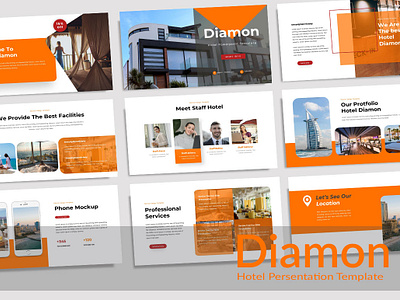 Diamon keynote Template apartment booking branding bussines google slide keynote luxury hotel powerpoint restaurant service template villa