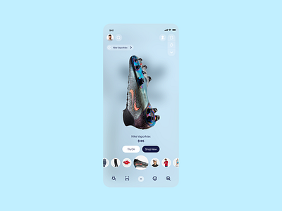 Augmented Reality Ecommerce App Design @ Flagship ar arvr augmented reality ecommerce figma mobile mobile app nike product product design shopping ui uiux ux