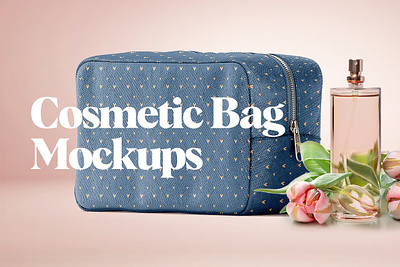 Cosmetic Bag Mockups bag beautician beauty canvas care care up case cloth container cosmetic bag mockups cosmetician cosmetics cotton female isolated mock mockup pouch woman woven