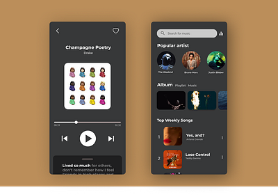 Music App app design mobile app music
