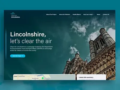 Clean Air Website Design air clean cloud developer digital location map minimal pollution screen scroll ui ux web design website