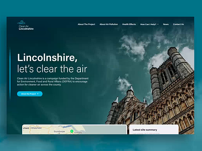 Clean Air Website Design air clean cloud developer digital location map minimal pollution screen scroll ui ux web design website
