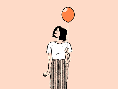 Balloon balloon brand character design female happy human illustration marginalized pleasant pose tech underrepresented woman world