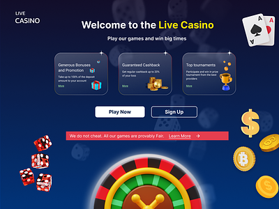 Casino Landing Page animation branding casino figma homepage landing page ui uiux website landing page wen landing page