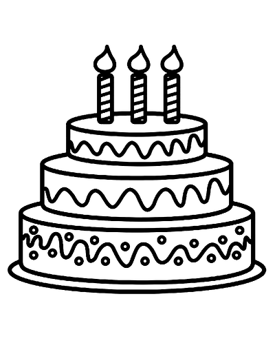 Birthday Cake Coloring Pages art birthday cake cake coloring design drwaing