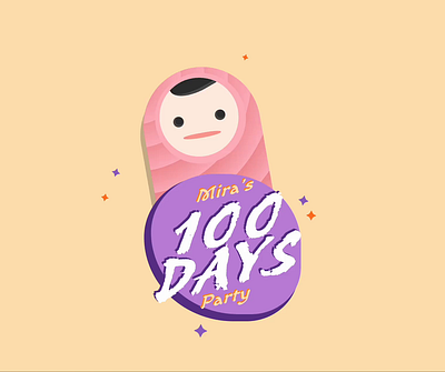 100 Days Party animation css illustration