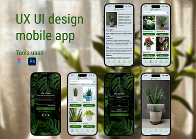 Mobile application for plant care design desing uxui mobile app ui ux реєстрація