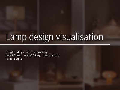 Lamp visualization 3d archviz design