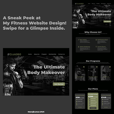 Revolutionizing Fitness: A Web Design Showcase. gym gymwebsite ui