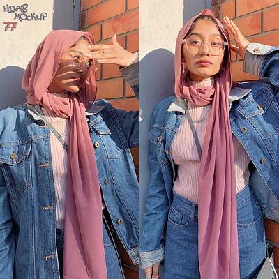 Hijab Mockup Pack 77 apparel clothes design download fabric fashion female girl hijab mockup model muslim photoshop psd scarf shawl template textile woman