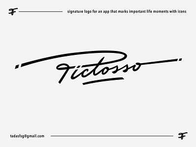 Pictosso app art branding calligraphy custom flow handlettering handwritten identity letterart lettering logo logotype script signature type unique wordmark