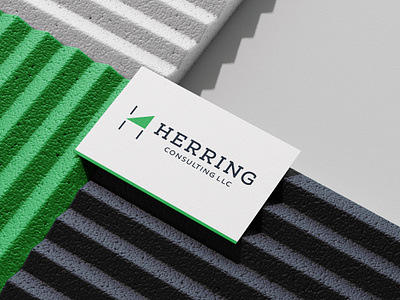 Herring area brand branding business card card chart consulting finance financial green identity lettermark logo money stationery