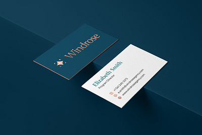 Windrose Agency | Concept 2 agency branding business cards compass