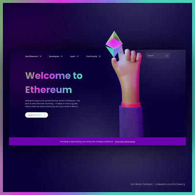 Crypto Wallet Landing Page 3d blender 3d design 3d website ui uiux