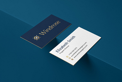 Windrose Agency | Concept 3 agency blue branding business card compass mockup nautical