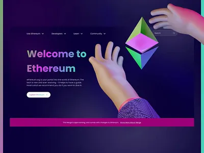 Landing Page for Crypto Wallet | 3D Illustration and Website 3d design branding design illustration ui uiux