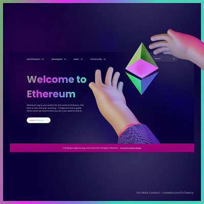 Landing Page for Crypto Wallet | 3D Illustration and Website 3d design branding design illustration ui uiux