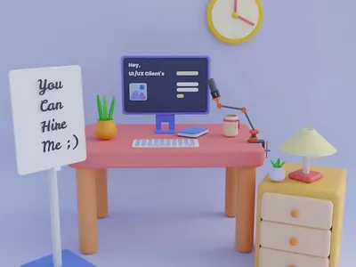 My Working Desk 3d 3d design animation design illustration