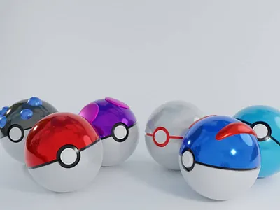 Pokemon Balls Designs 3d 3d blender 3d design design illustration