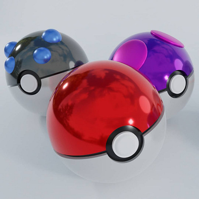 Pokemon Balls 3d 3d blender 3d design graphic design illustration