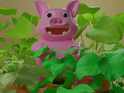 Cute piggy 3d 3d blender 3d design design illustration