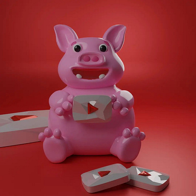 Cute Piggy Youtuber 3d 3d blender 3d design design illustration