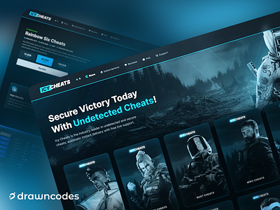 ICYCHEATS - Game based design cheats dark website design front end graphic design hacks interface design invisioncommunity ips ui uiux web design website design
