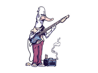 Duck Rock cartoon character character design duck guitar illustration music procreate rock