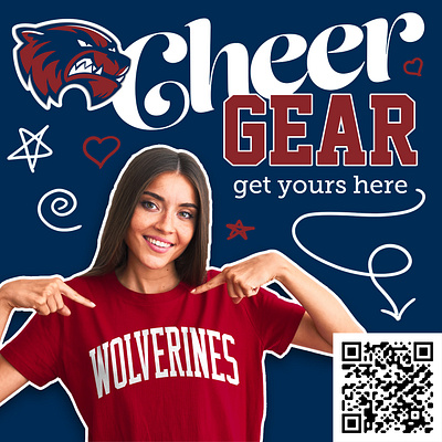 Woodstock HS Cheer Spring Webstore Ad advertising brand design graphic design school social media typography