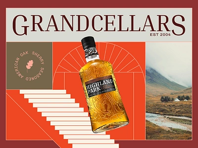 Grand Cellars branding graphic design logo ui