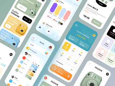 FujiFilm Mobile App Design camera app camera mobile app films fujifilm mobile ui kits