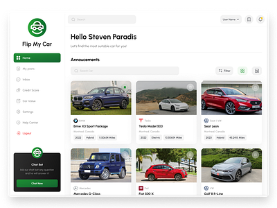 Flip My Car Dashboard dashboard design ecommerce dashboard saas design ui ux web design