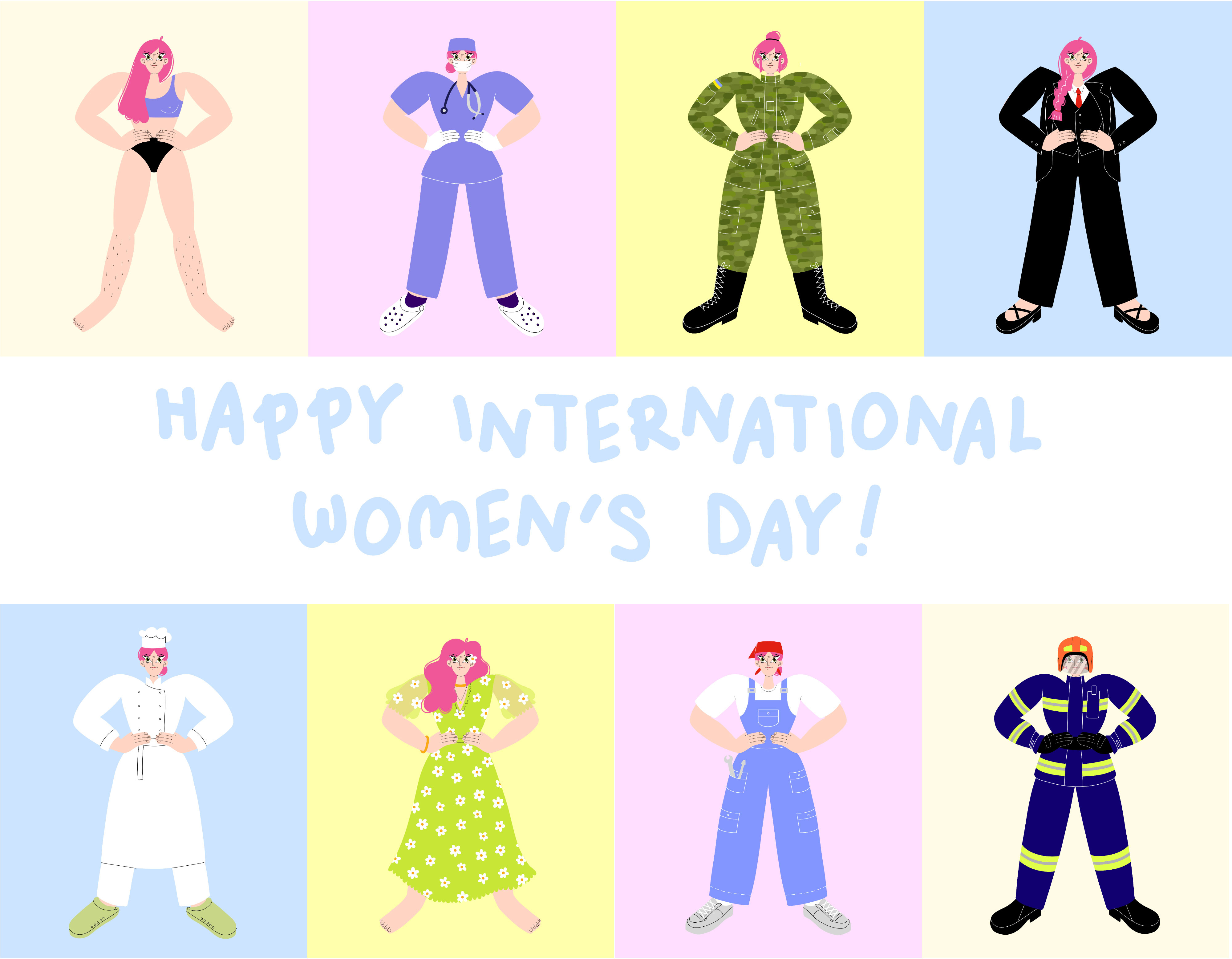 A Woman Can Be Anyone! design illustration