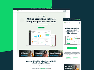 QuickBooks Homepage finance fintech ui ux web design web development