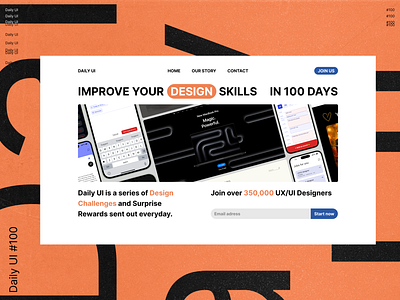 Daily UI 100 - Redesign Daily UI 100 bento bentoui bold brand branding challenge daily dailyui design designer minimalism orange rebrand redesign refresh typo typography ui ux