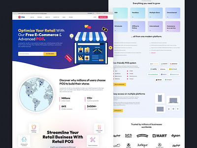 POS Landing Page Concept 2 animation branding figma illustrator landing page online store pos ui ux