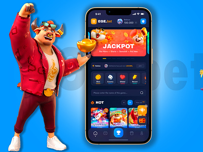 Mobile App: EGE.bet (Casino/Betting) app bet betting casino crypto gambling game juicyart mobile uiux
