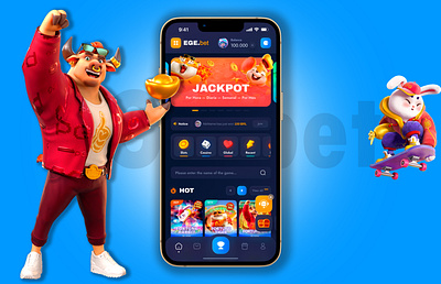 Mobile App: EGE.bet (Casino/Betting) app bet betting casino crypto gambling game juicyart mobile uiux