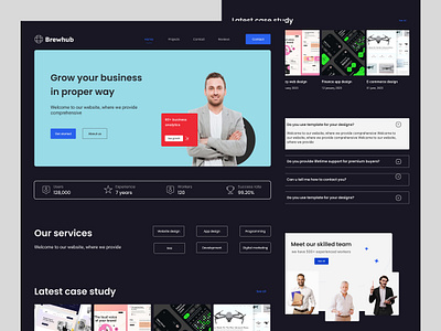 Brewhub agency website design agency website design design figma design graphic design landing page design product design ui ui design ui design ideas uiuxdesign ux design web design web ui