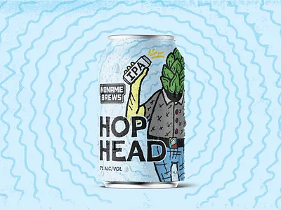 HOP HEAD IPA beer beer can black blue graphic design green illustration ipa