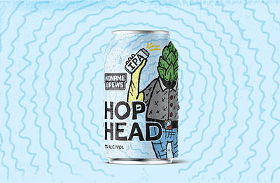 HOP HEAD IPA beer beer can black blue graphic design green illustration ipa
